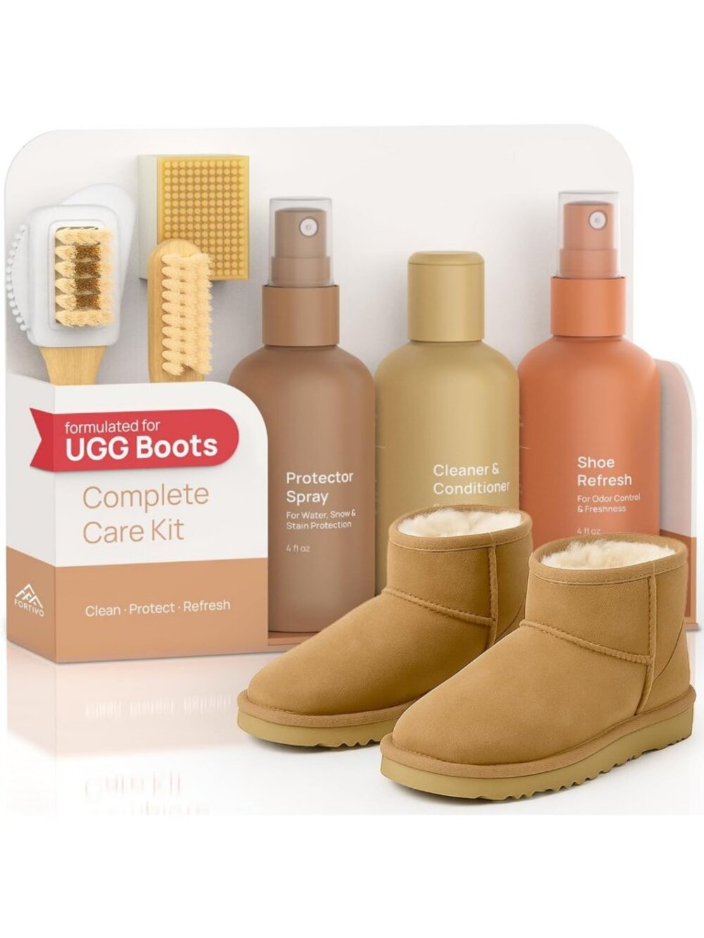 Suede Cleaning Kit for Sheepskin & Suede Footwear - Gentle Cleaner, Protector